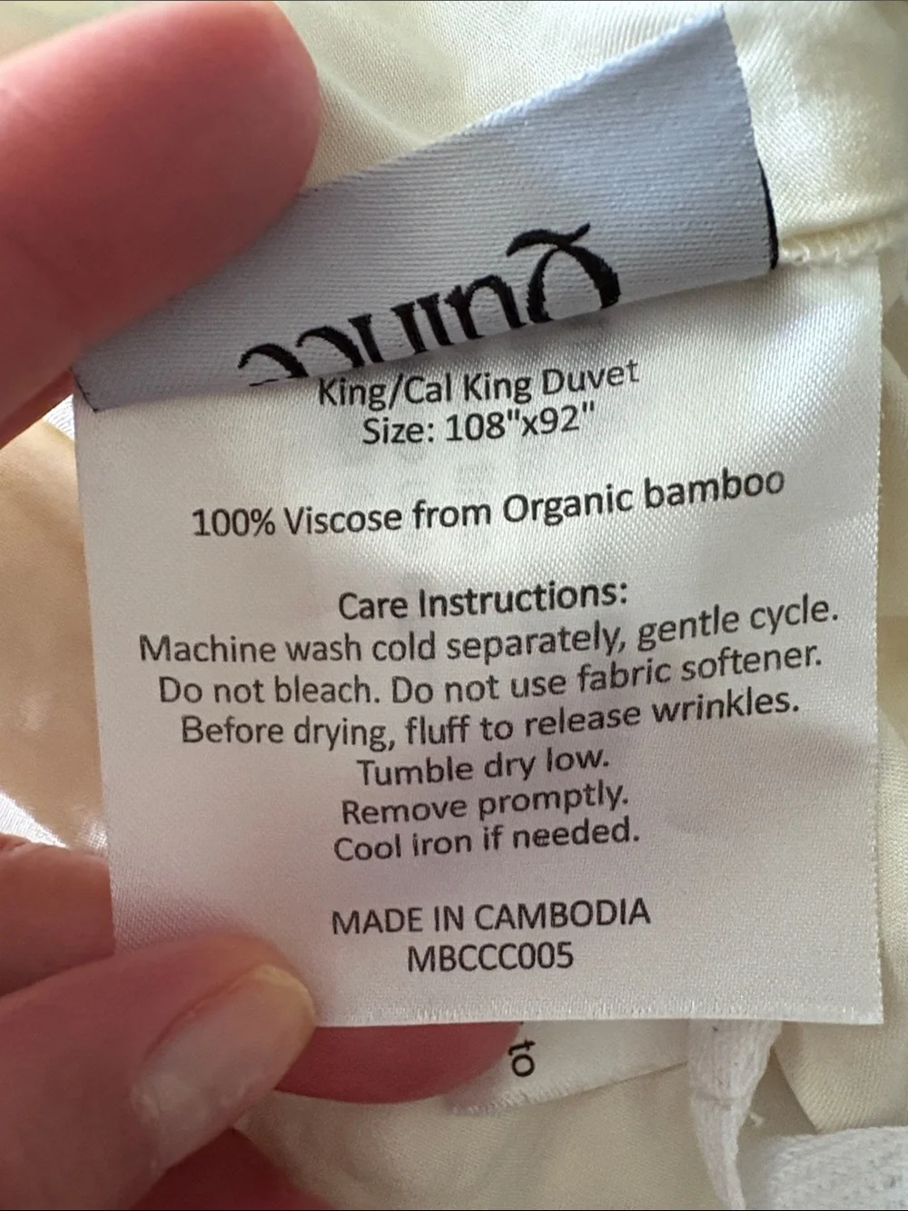 QUINCE Bamboo Duvet Cover Ivory King Cal King